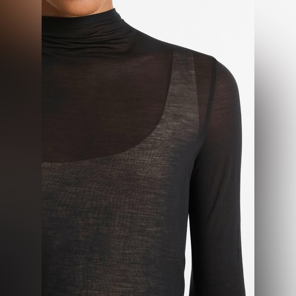 VINCE. Sheer long-sleeve mock-neck top . Super soft ! - Picture 3 of 4